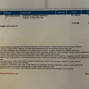 Samsung Çamaşır Makinesi Hasarlı Geldi