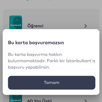 İstanbulkart Öğrenci Hatası