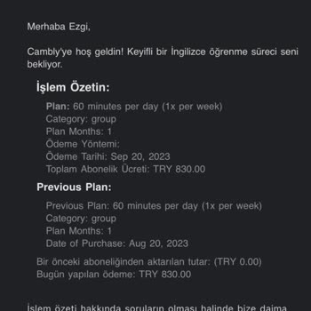 Cambly Otomatik Ödeme Alınması!