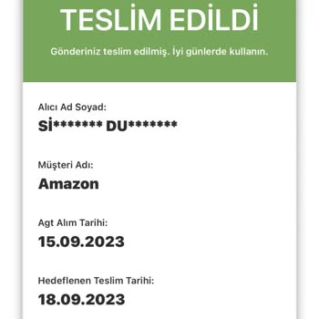 AGT Kargo Ürünümüz Kayboldu