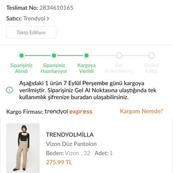 Trendyolmilla Siparişimi Teslim Etmiyor