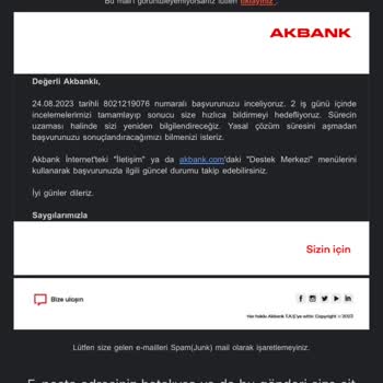 Akbank Harcama İtirazına Bakmıyor