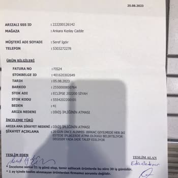 Ayakkabı Dünyası 15 Gün İçinde Yırtılan Ayakkabı İADE-DEĞİŞİM Yapmadı