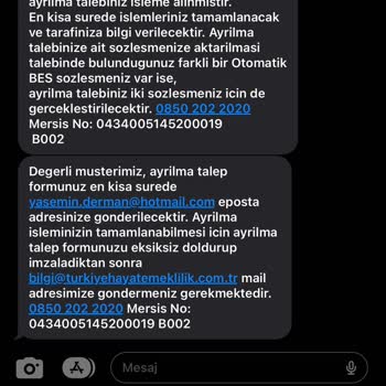 Türkiye Hayat Emeklilik Bireysel Emeklilikten Çıkma Talebim Hakkında