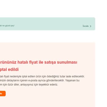 Hepsiburada Fiyat Değişikliği Sebebi İle İptal/iade