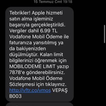 Vodafone Vepaş Gereksiz Sözleşmesiz Para Kesimi