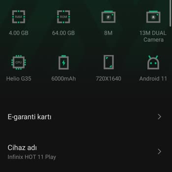 Infinix İnfinix Hot 11 Play 13 Sürümü