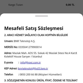 Hopi Ürün İadesi Yapmadı