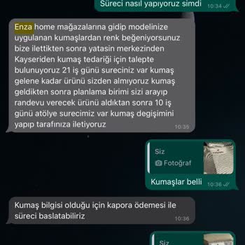 Enza Home Koltuk Yüzü Değişimine Giden Koltuğumu 3 Aydır Teslim Etmedi