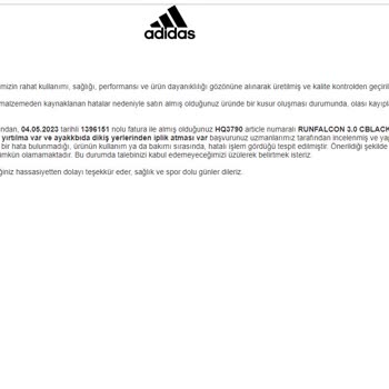 Adidas Ürün (kalitesizliği) Ve Mağdur Bırakması