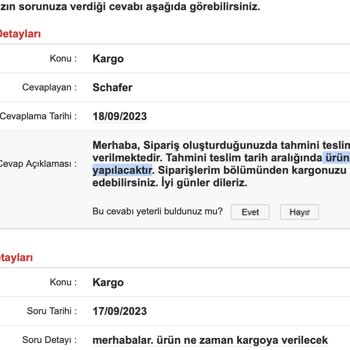 N11 Schafer Göndereceğini Söylediği Ürünü 10. Gün İptal Etmek İstemesi