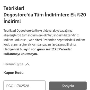 Vodafone Hediye Çarkı Dogo Kuponu