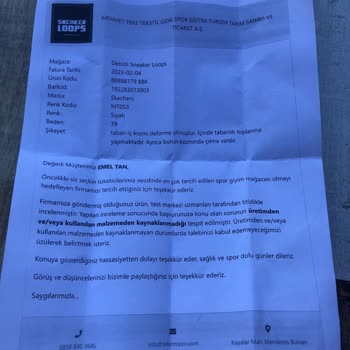 Sneaker Loops Skechers Ayakkabı Değişim Olmadı