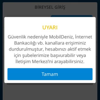 Denizbank Mobil Bankacılığa Giremiyorum