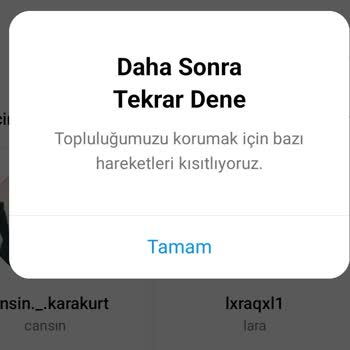 Instagram Sorun Veriyor İstek Atılmıyor