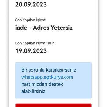 AGT Kurye Sipariş Teslimatında Sorun Yaşıyorum