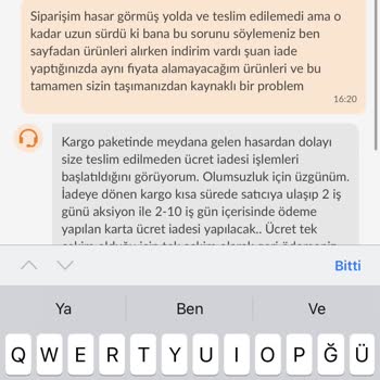 Trendyol Ürünümü Kargoda Kırdı