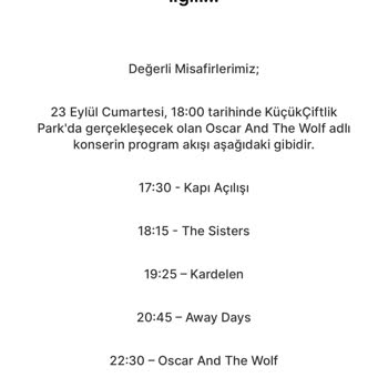 Biletinial.com Oscar And The Wolf Konseri Hakkında Şikayet