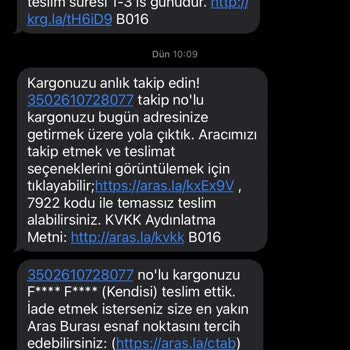 Aras Kargo Teslim Edilmeyen Kargo