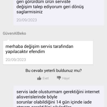 Beko Ayıplı Mal Hasarlı Ürün