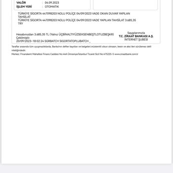 Ziraat Bankası Türkiye Sigorta Özel Konut Sigortası