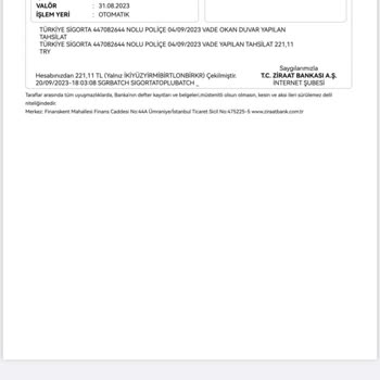 Ziraat Bankası Türkiye Sigorta Özel Konut Sigortası