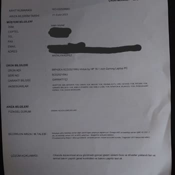 HP Victus Gaming 16 Dizüstü Bilgisayarında Sorun