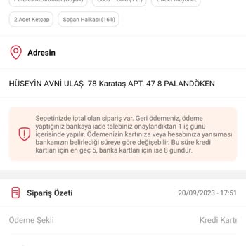 Tıkla Gelsin Sipariş İptali Ve Bilgilendirilmemesi