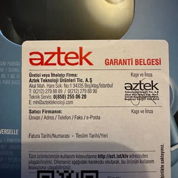 Aztek Teknoloji Sorunlu Ürün ve Planlı Eskitme
