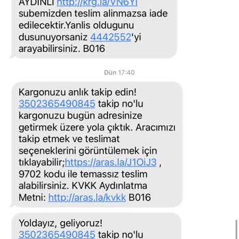 Aras Kargo Aydınlı Şubesinin Müşterilerini Mağdur Etmesi
