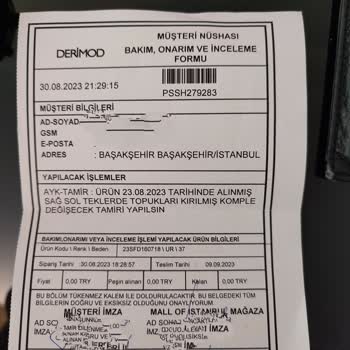 Mall Of İstanbul Derimod Şubesi İlgisizliği ve Kusurlu Ürün Satışı