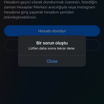 Instagram Hesap Dondurma Hatası