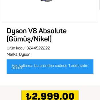 A101 Epos Molisans Philips V8 Süpürge Sahte İlanı 2999 TL