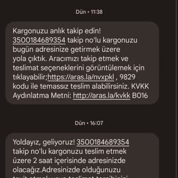 Aras Kargo Bir Haftadır Her Gün Dağıtıma Çıkan Ama Teslim Edilmeyen Kargom