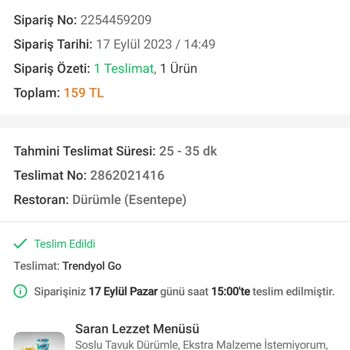 Dürümle Başkasından Kalan Artık Sipariş Ürünü Bana Gönderdi