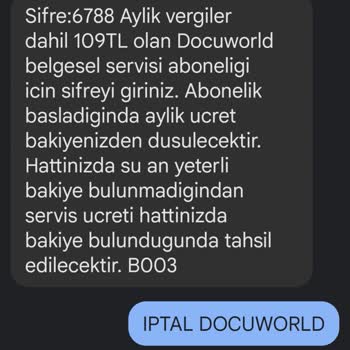 Vodafone' Dan Rızasız Docuworld Üyeliği