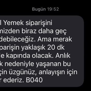 Trendyol Yemek Uygulamasından Eksik Ürün Gönderilmesi