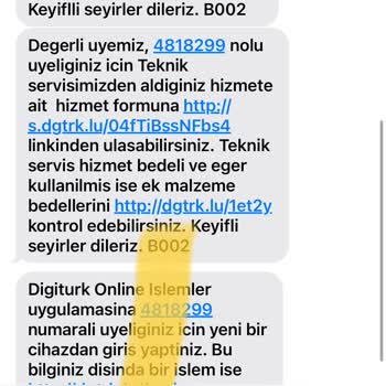 Digiturk Servis Ücreti Alması