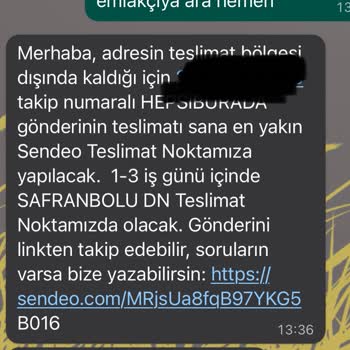 Sendeo Kargo Eve Gelmiyor