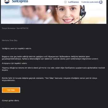 Sunexpress Hava Yolları Kayıp,Gecikmeli Bagaj Mağduriyeti