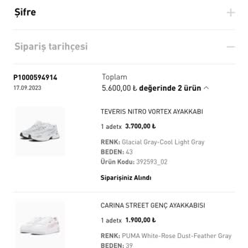 Puma Ürünü Kargoya Verilmiyor