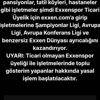 Exxen Ticari Üyelik Sorunu