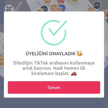 TikTak Kirala Üyeliğiniz Zaten Var Uyarısı