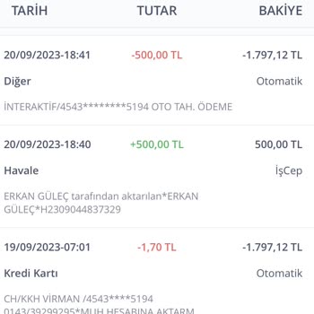 İş Bankası İnteraktif Oto Tah Ödemesi Adı Altında Hesabımdan Kredi Kartıma Alındı