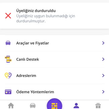 GetirAraç El Freni Çektiğim İçin Sorgusuz Üyelik İptali Ve Cezaya Maruz Kaldım