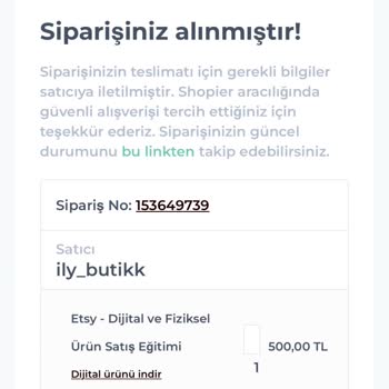 İly_butikk Etsy Kurs İçeriği Vaat Edildiği Gibi Değil