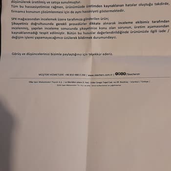 Olgarlar Spor Malzemeleri Skechers Marka Ayakkabının Ayıplı Olması