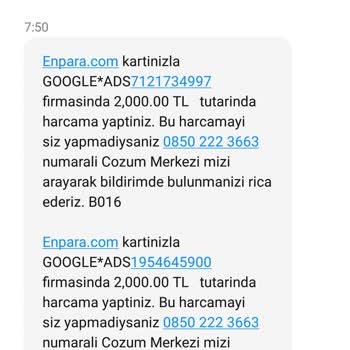 Enpara Kredi Kartımdan Bilgim Dışında Para Çekilmiştir