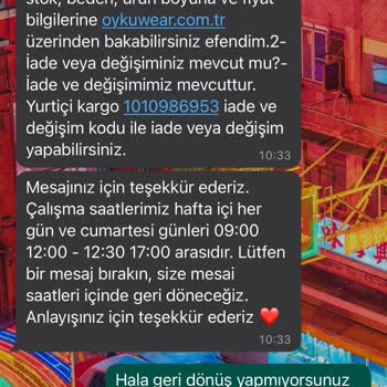 Oyku Wear Müşteri Hizmetlerine Ulaşamıyorum