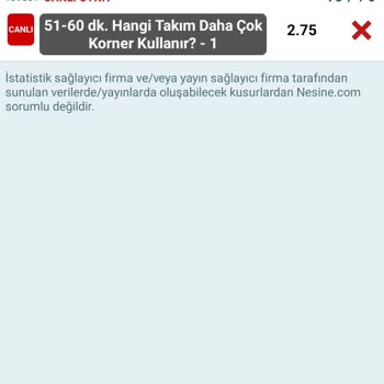 Nesine.com Dakika Bahis De Kazanan Kuponun Kaybedildi Gösterilmesi